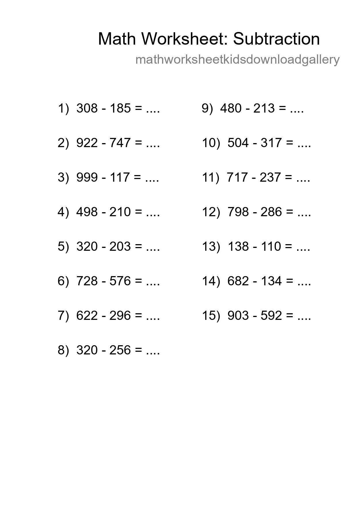 Free 15 Subtraction Math Worksheet For Grade 5 With Answers - Part 30