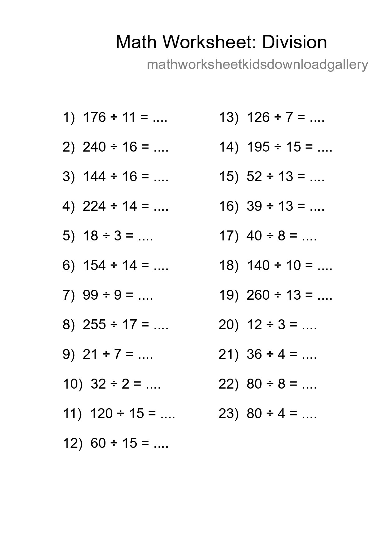 Free 23 Division Math Worksheet For Grade 2 - Part 4