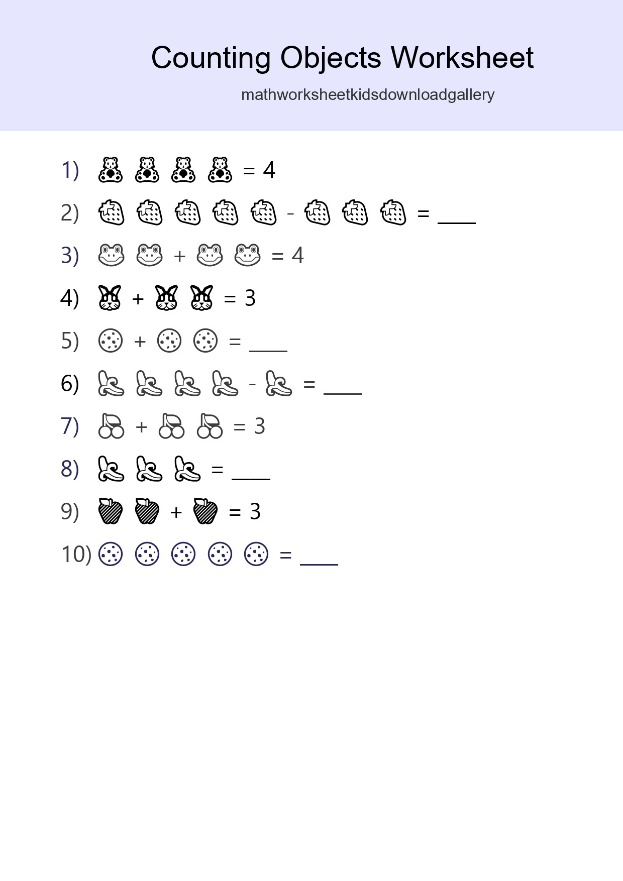 Free Counting Objects Worksheet For Pre-K - Part 3
