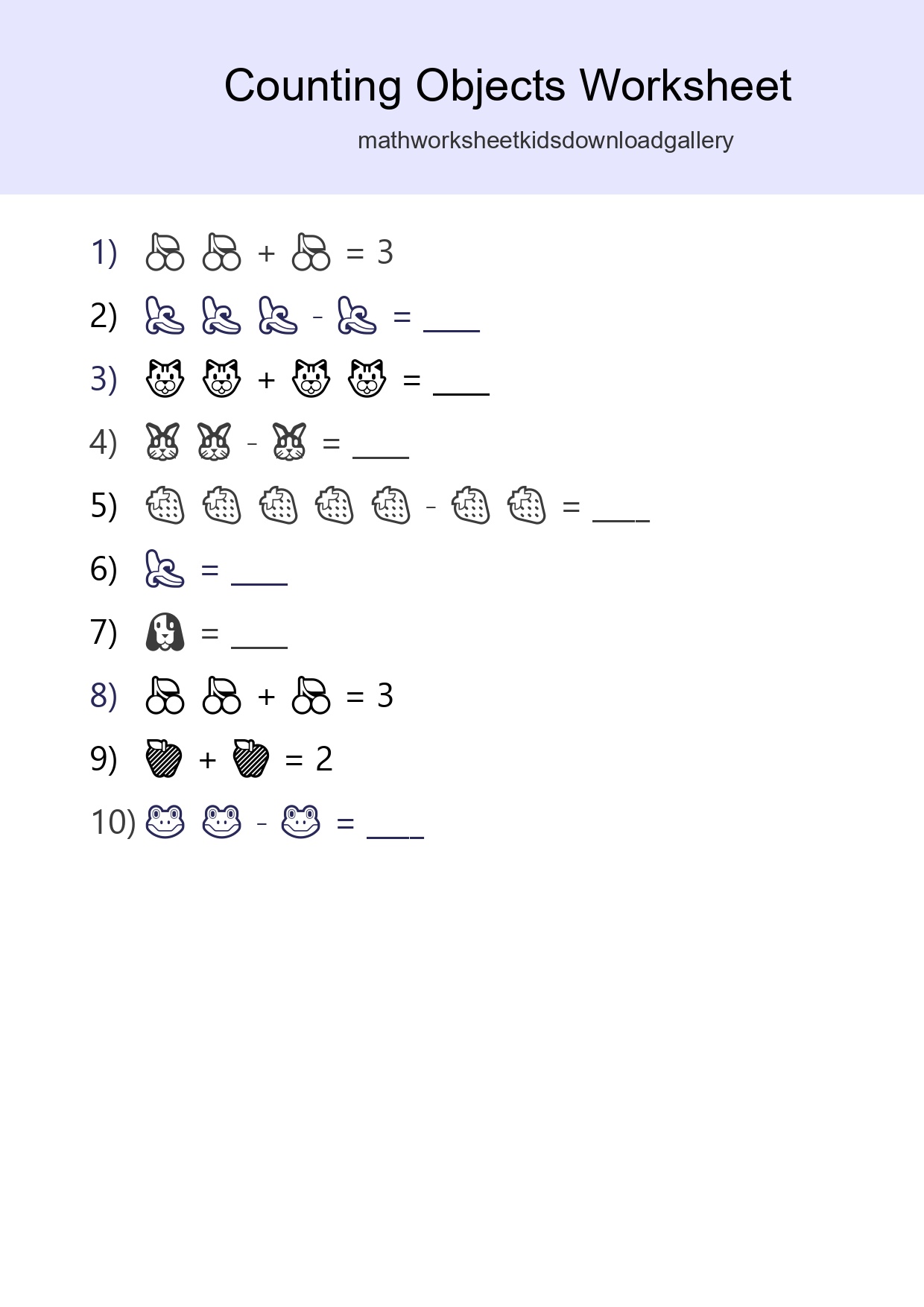 Free Counting Objects Worksheet For Pre-K - Part 80
