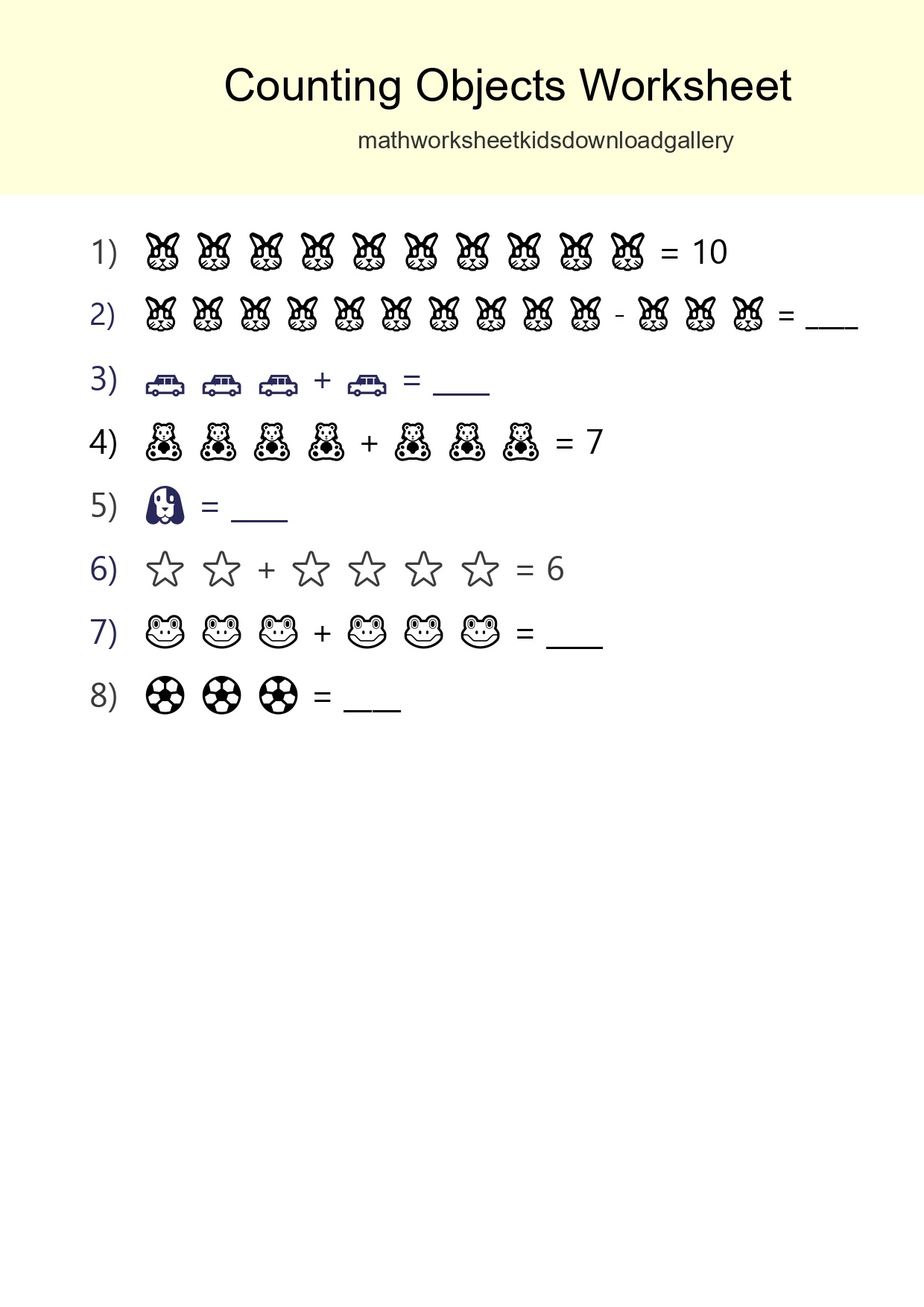 Kindergarten Count The Objects Worksheet - Part 135