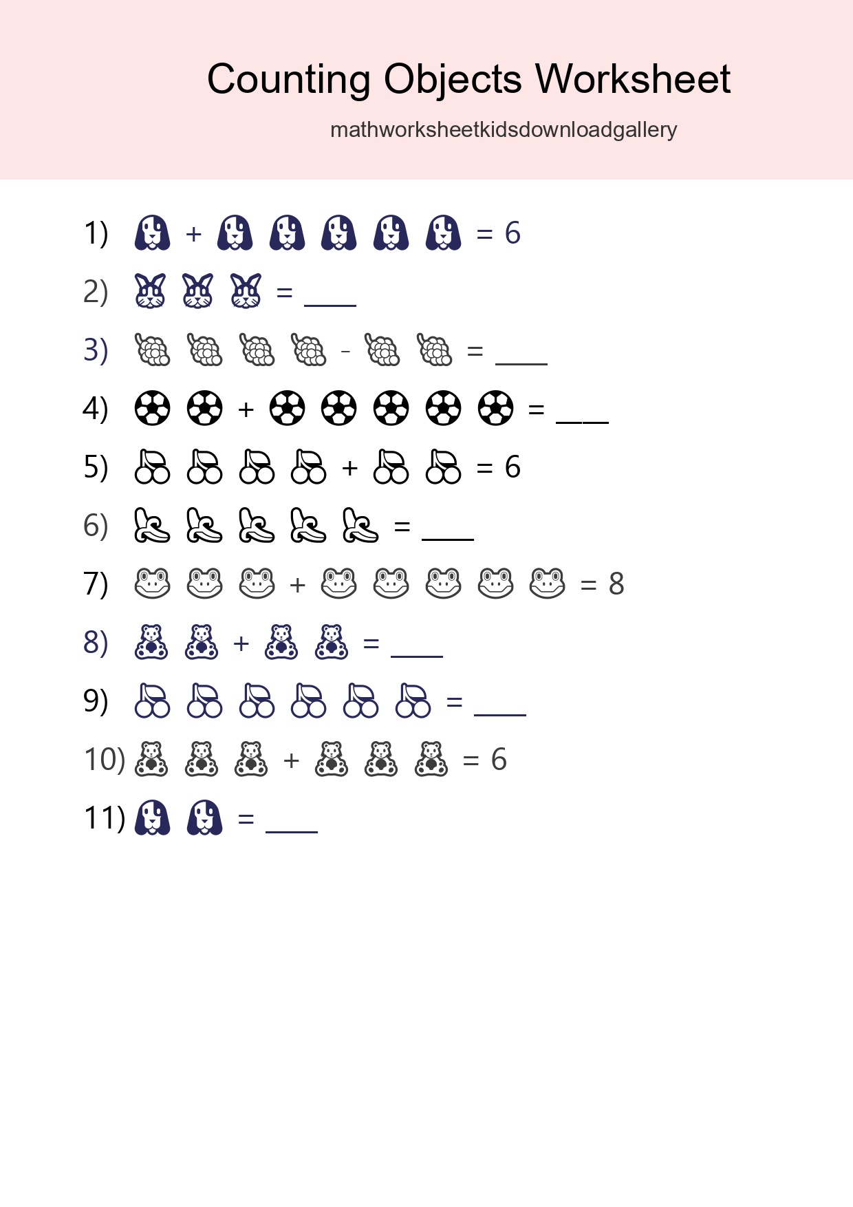 Kindergarten Count The Objects Worksheet - Part 69