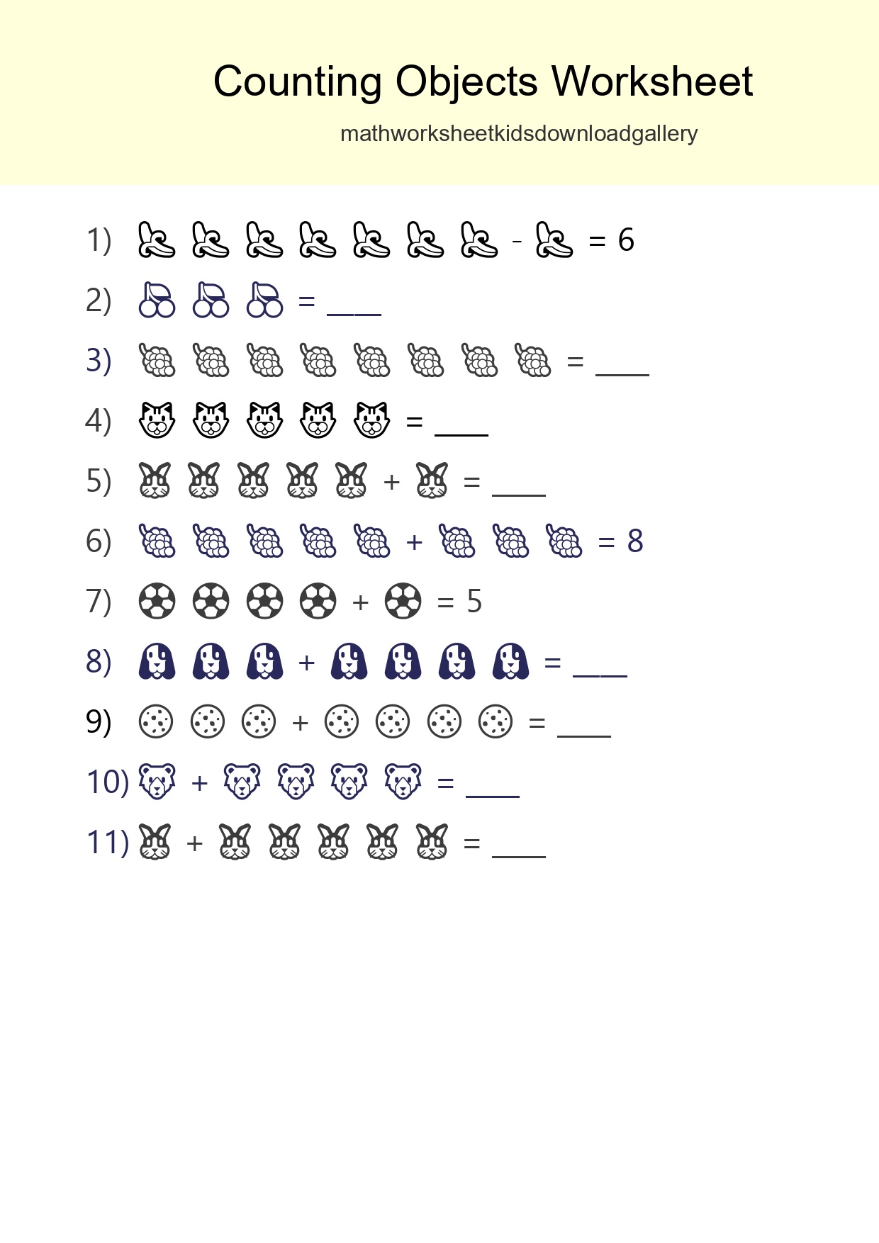 Learn Counting With Pictures Worksheet (Kindergarten) - Part 146