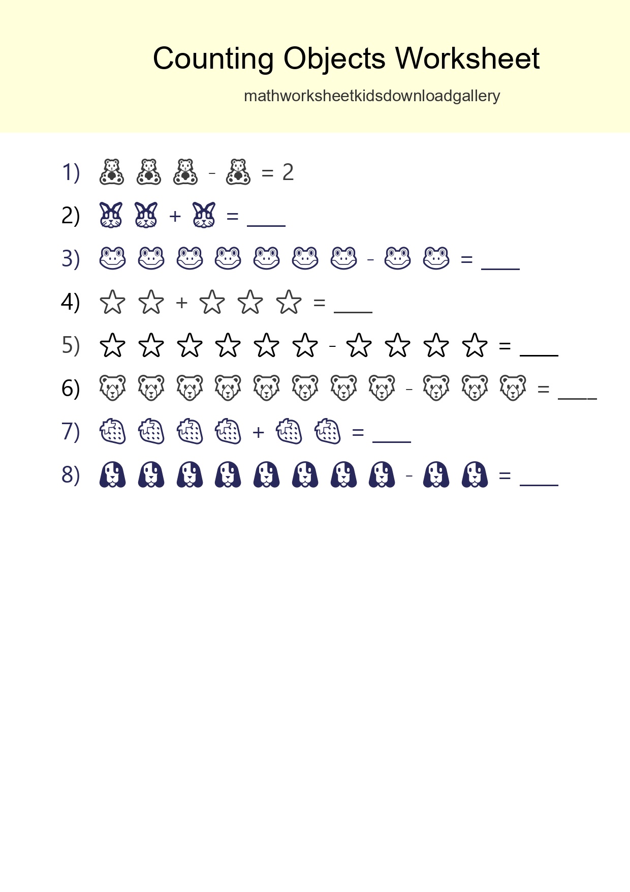 Learn Counting With Pictures Worksheet (Kindergarten) - Part 25