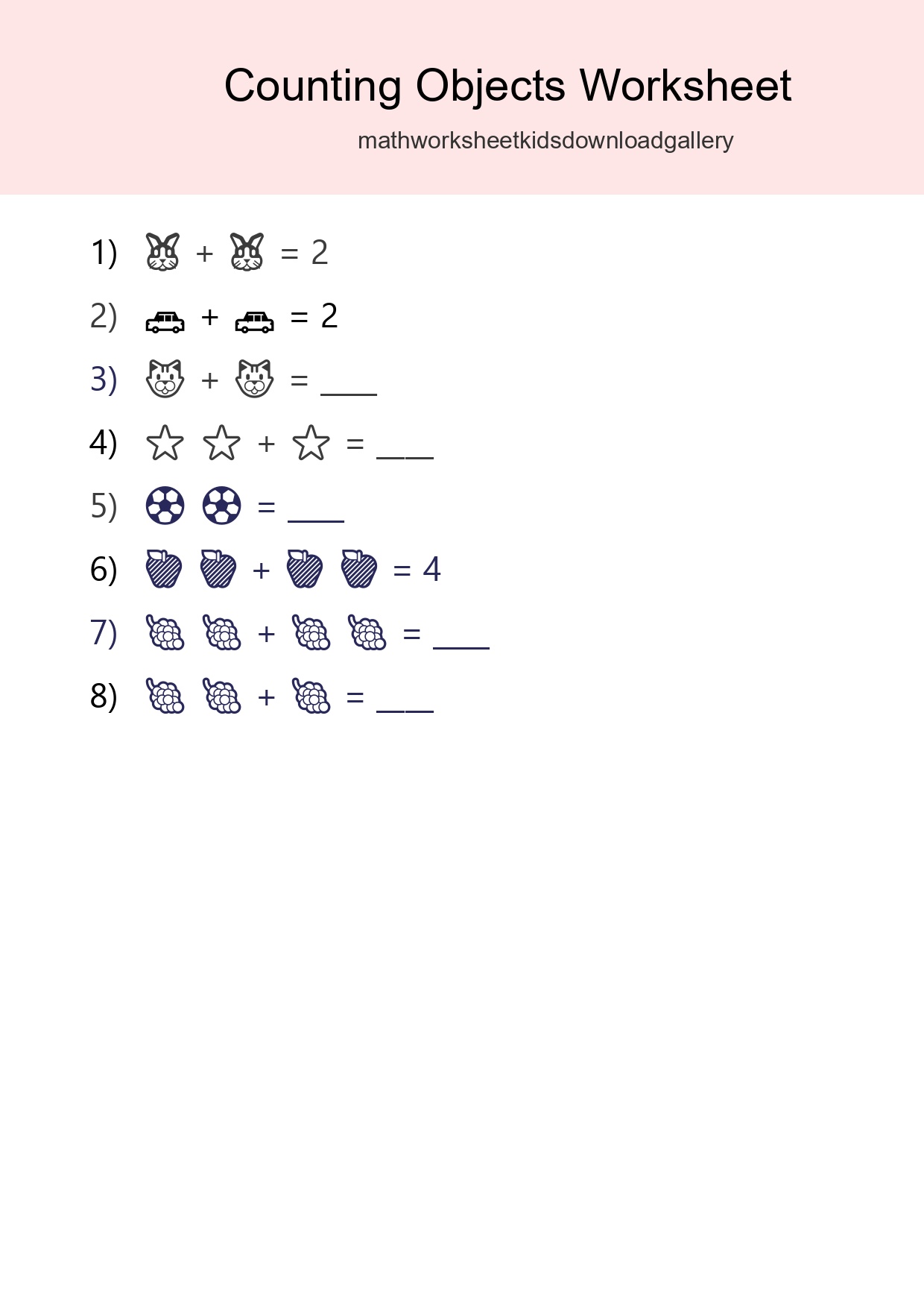 Pre-K Count The Objects Worksheet - Part 179