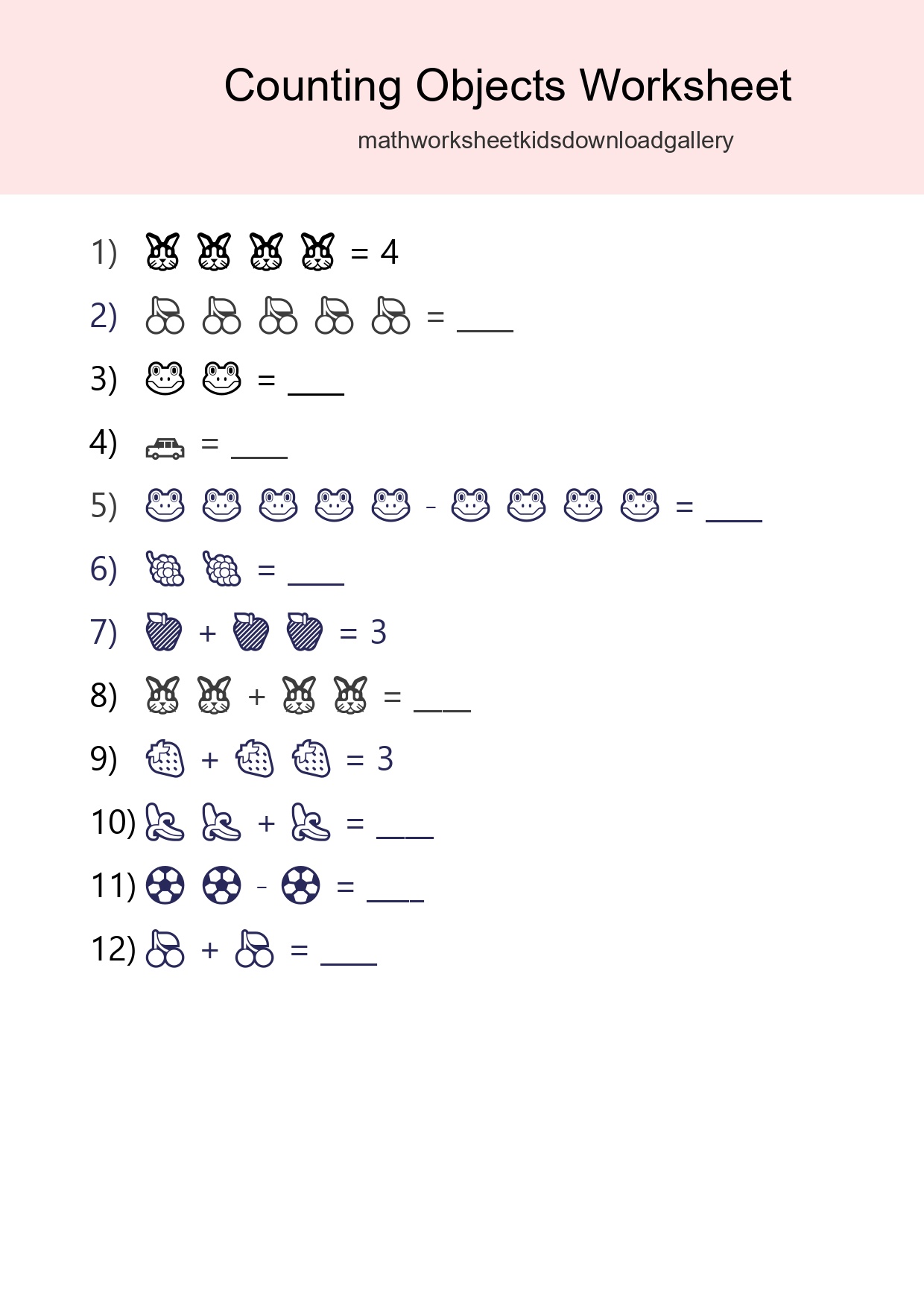 Pre-K Count The Objects Worksheet - Part 58